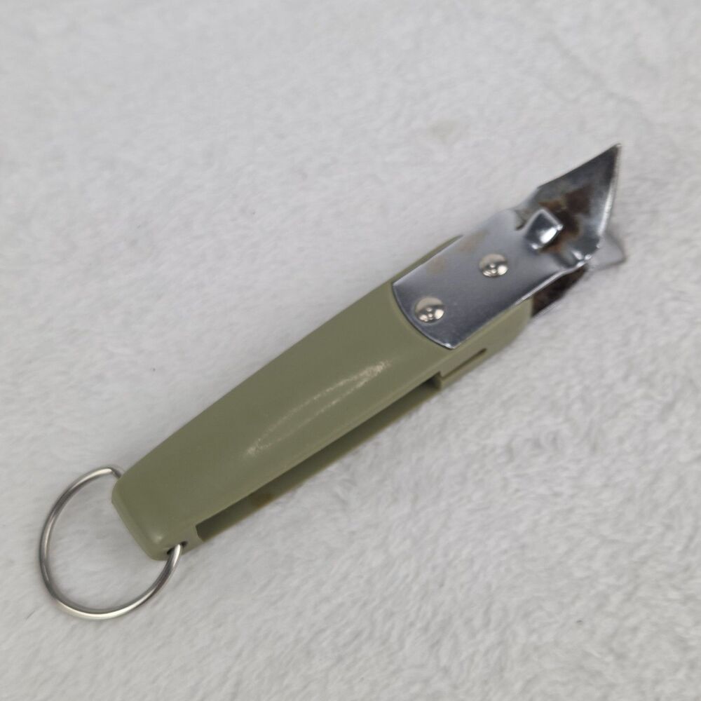Vintage EKCO USA Folding Corkscrew Bottle Opener Olive Green Handle 5 Inch‎ MCM